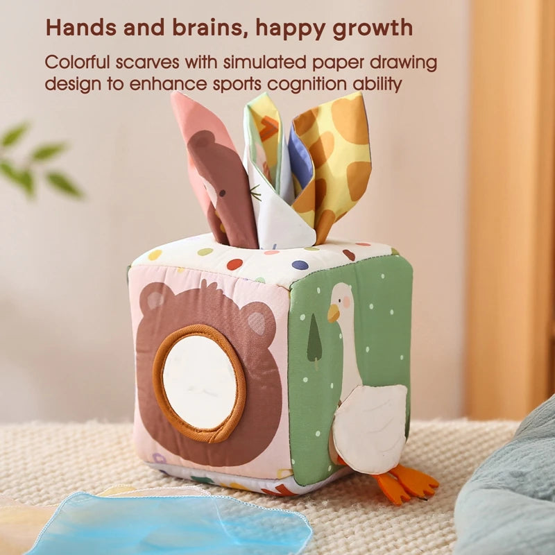 Baby Toddler Soft Toy Surprise Tissue Box