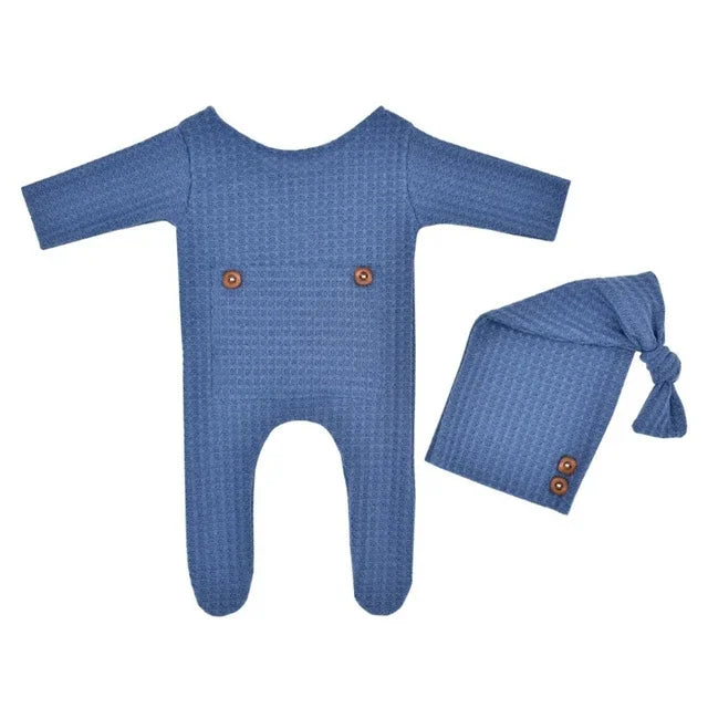 Knitted Newborn Sleepy Baby Romper for Photoshoot