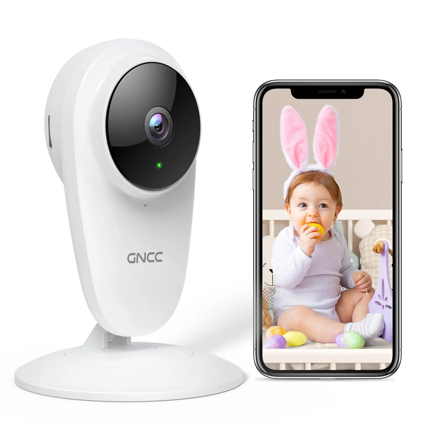 GNCC C1Pro 2k Smart Wifi Baby Monitor Motion/Sound Detection Camera