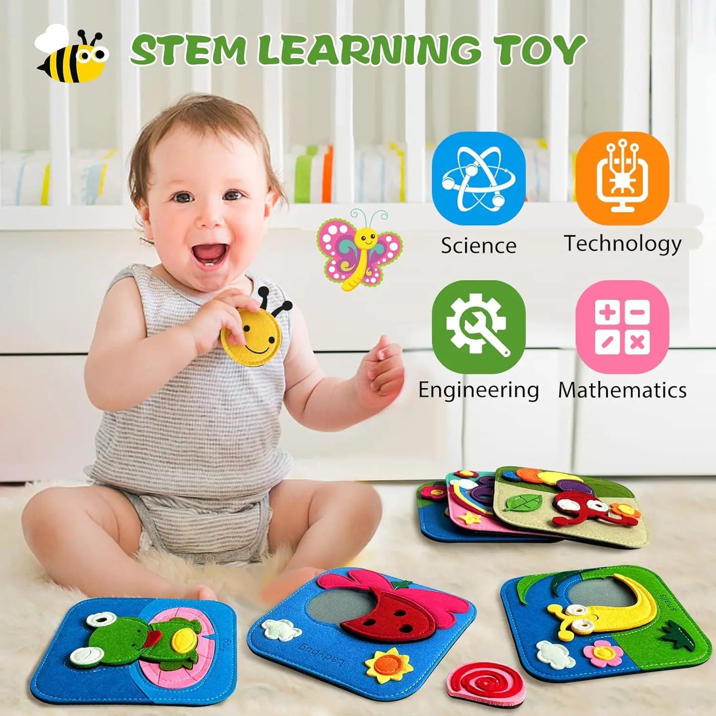 Busy Board 3D Felt Book - Educational Toy