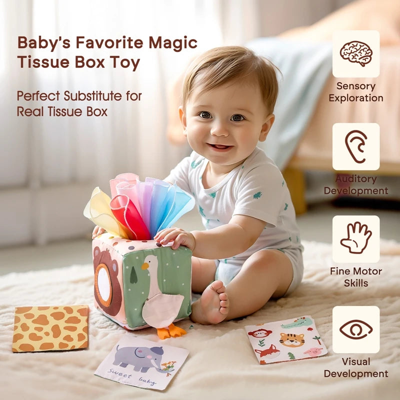 Baby Toddler Soft Toy Surprise Tissue Box